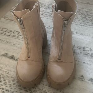 Torrid Cream Ankle Boots with Tan Soles